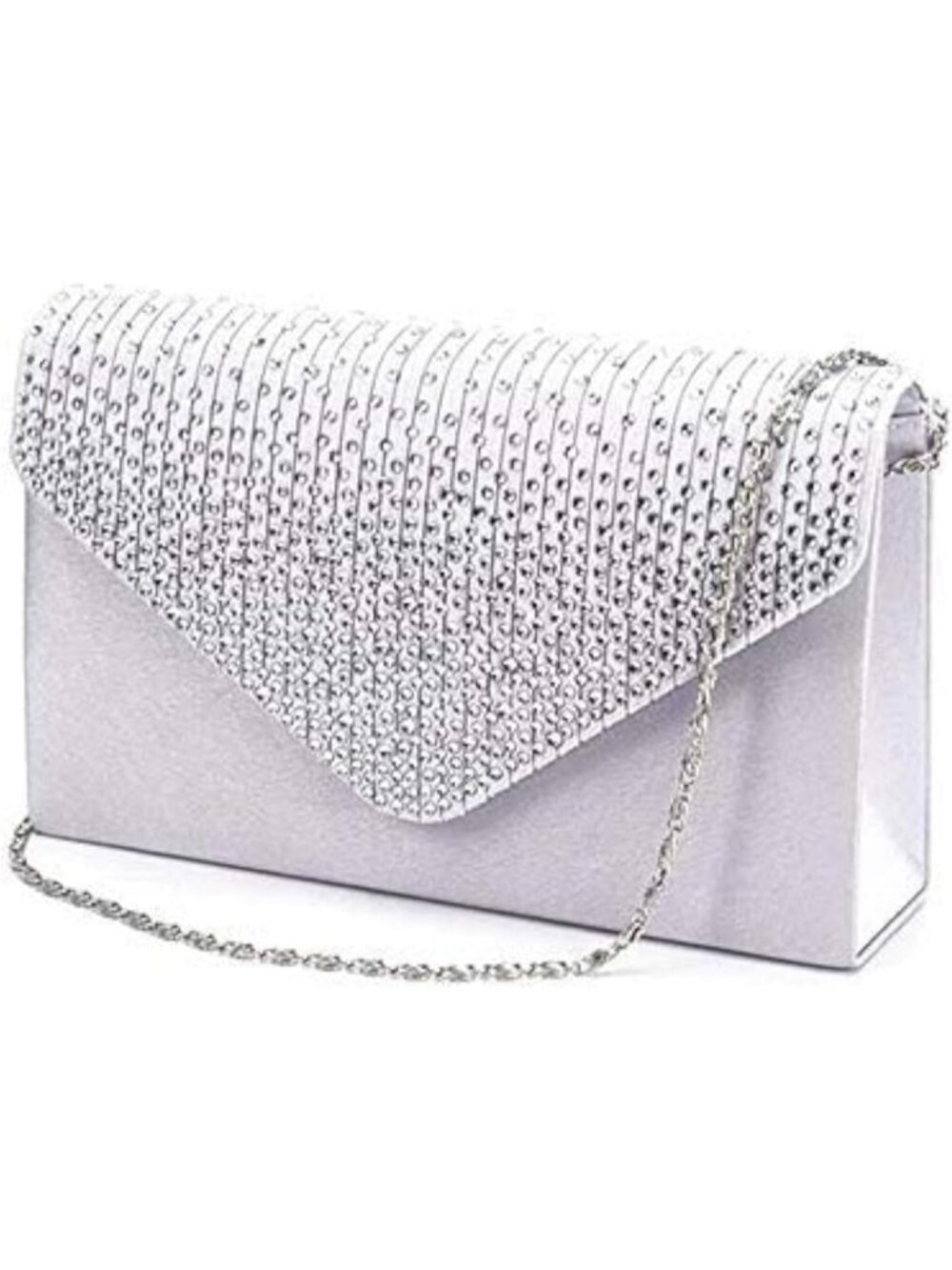 Women's Silver Evening Handbag Bridal Wedding Bag Formal Party Clutch Purse